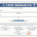Camp NaNoWriMo Aprilie 2019 – Sofia – Un proiect minunat